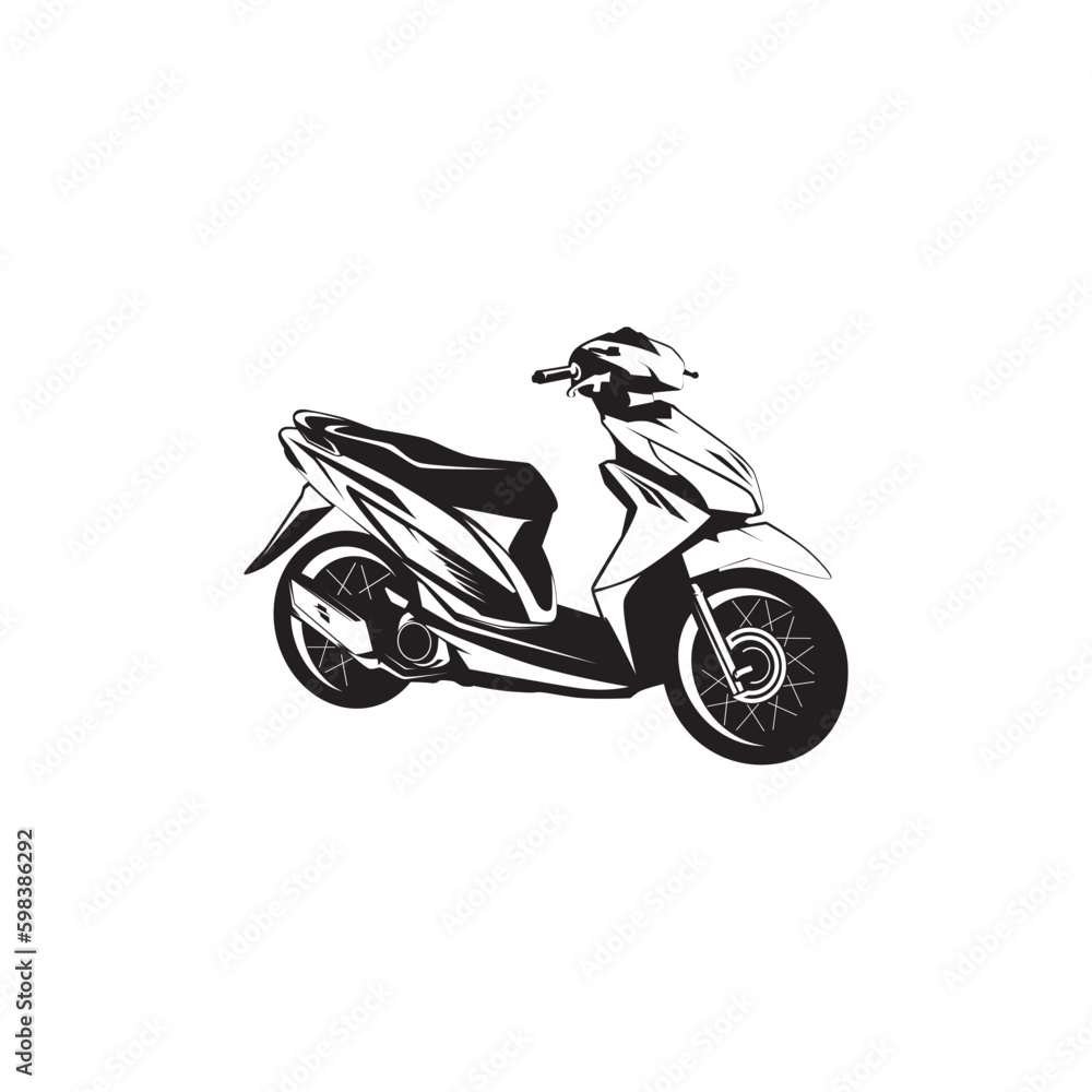 Obraz premium silhouette matic motorcycle vector