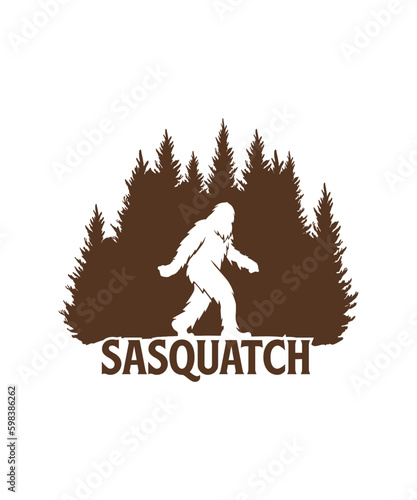 Sasquatch bigfoot illustration vector tshirt design photo