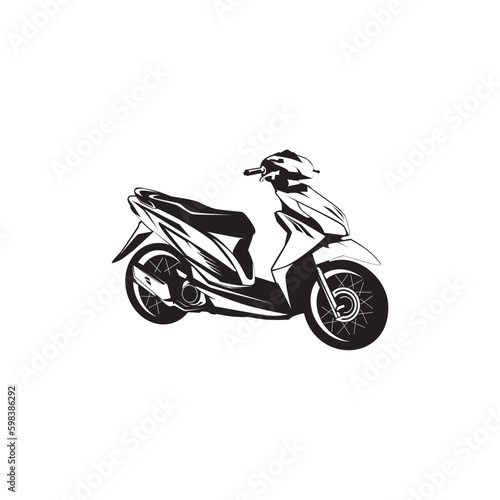 silhouette matic motorcycle vector