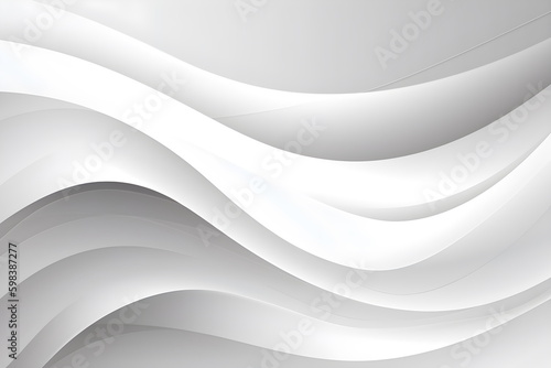 Soft clean white background, abstract curved white and light gray modern soft felt backdrop. Generative AI