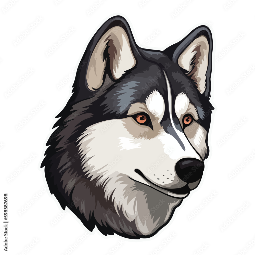 East Siberian Laika Husky Dog Flat Icon Isolated On White Background East Siberian Laika Husky Dog Flat Icon Isolated On White Background