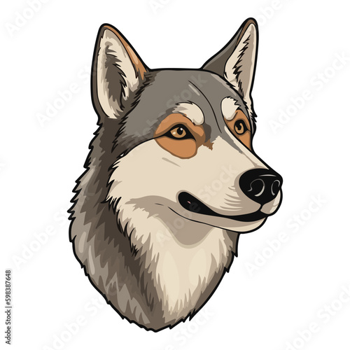 East Siberian Laika Husky Dog Flat Icon Isolated On White Background