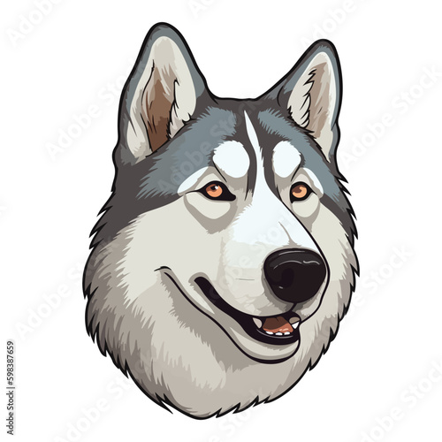 East Siberian Laika Husky Dog Flat Icon Isolated On White Background