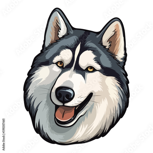 East Siberian Laika Husky Dog Flat Icon Isolated On White Background
