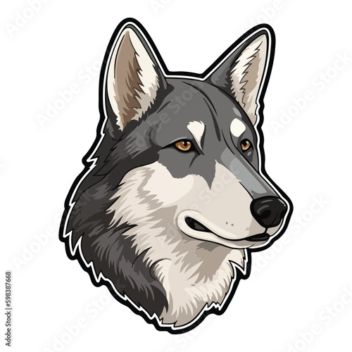 East Siberian Laika Husky Dog Flat Icon Isolated On White Background