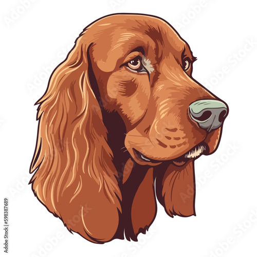 Irish Setter Flat Icon Isolated On White Background