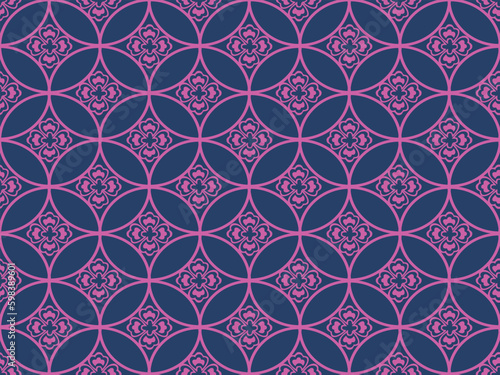 GEOMETRIC FLORAL ALL OVER PRINT SEAMLESS OATTERN ILLUSTRATION VECTOR