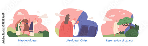 Biblical Story Of The Resurrection Of Lazarus Character, Jesus Raises Lazarus From The Dead, Demonstrating His Power Generative AI