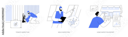 Home inspection service abstract concept vector illustrations.