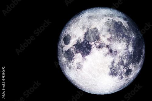 The moon from outer space on a dark background. Elements of this image furnished NASA.
