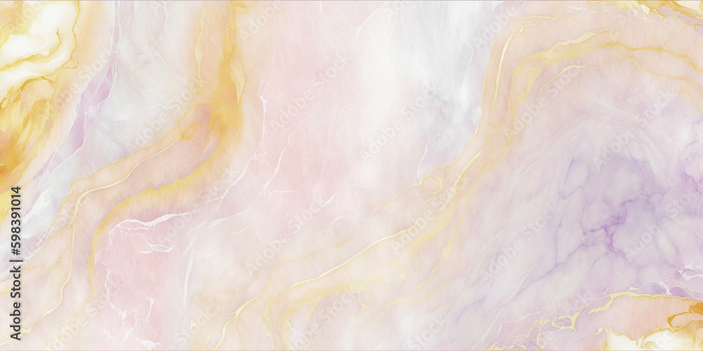 Soft pink ink and Gold marble ink alcohol , melt background.White stone texture with gray shadow. Generative Ai.