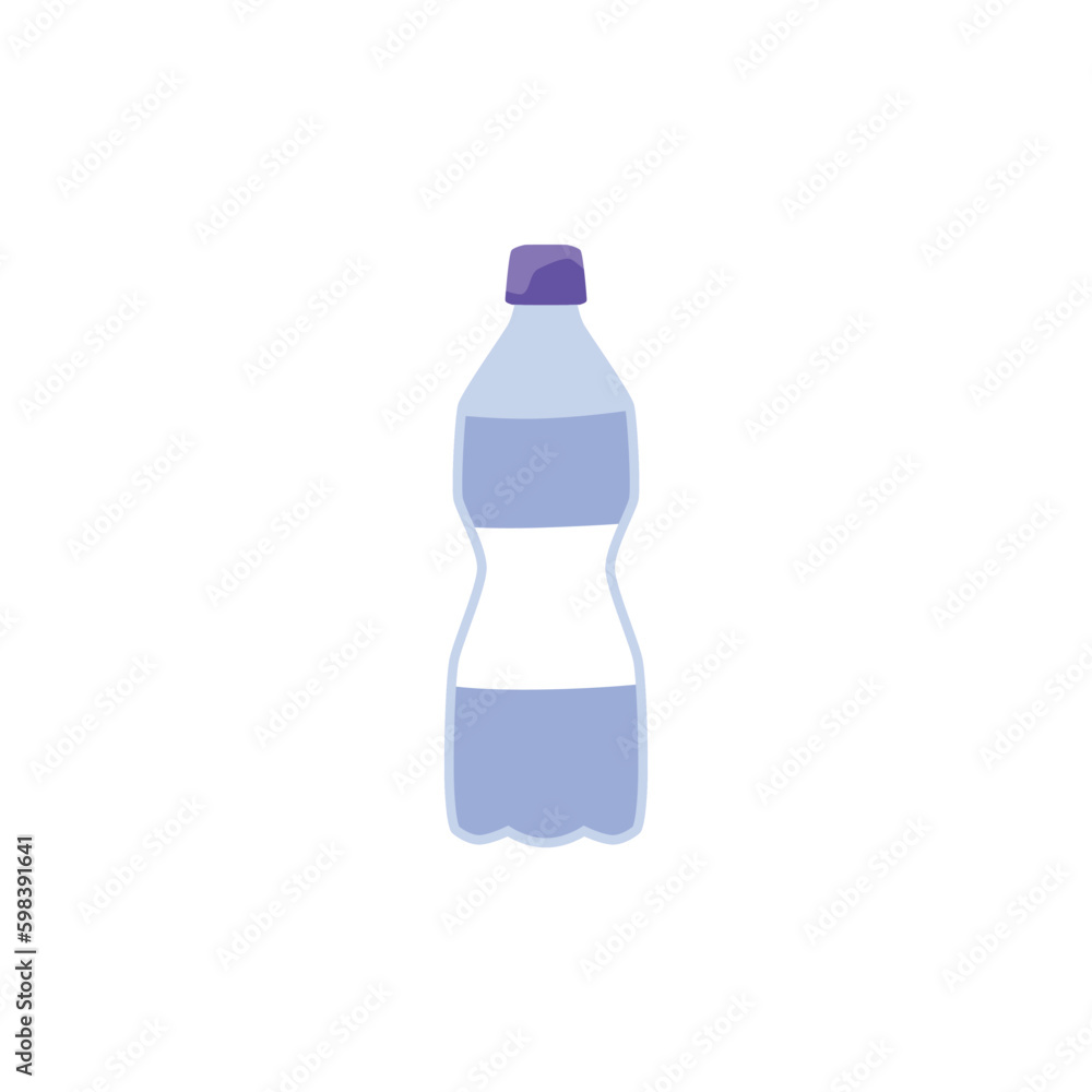 Plastic bottle of clean water, cartoon flat vector illustration isolated on white background. Plastic bottle of clean water, cartoon flat vector illustration isolated on white background.