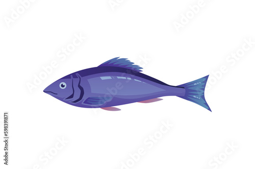 Herring or aleck food fish icon flat cartoon vector illustration isolated. photo