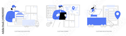 Export documents abstract concept vector illustrations.