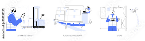 Automated guided vehicles abstract concept vector illustrations. © Visual Generation