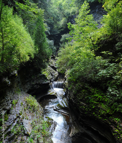 Morvalden Ells  now Watkins Glen State Park  Scenic Wonders Of The World  waterfall in the mountains  USA
