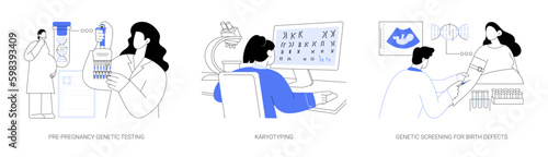 Hereditary disorders abstract concept vector illustrations.