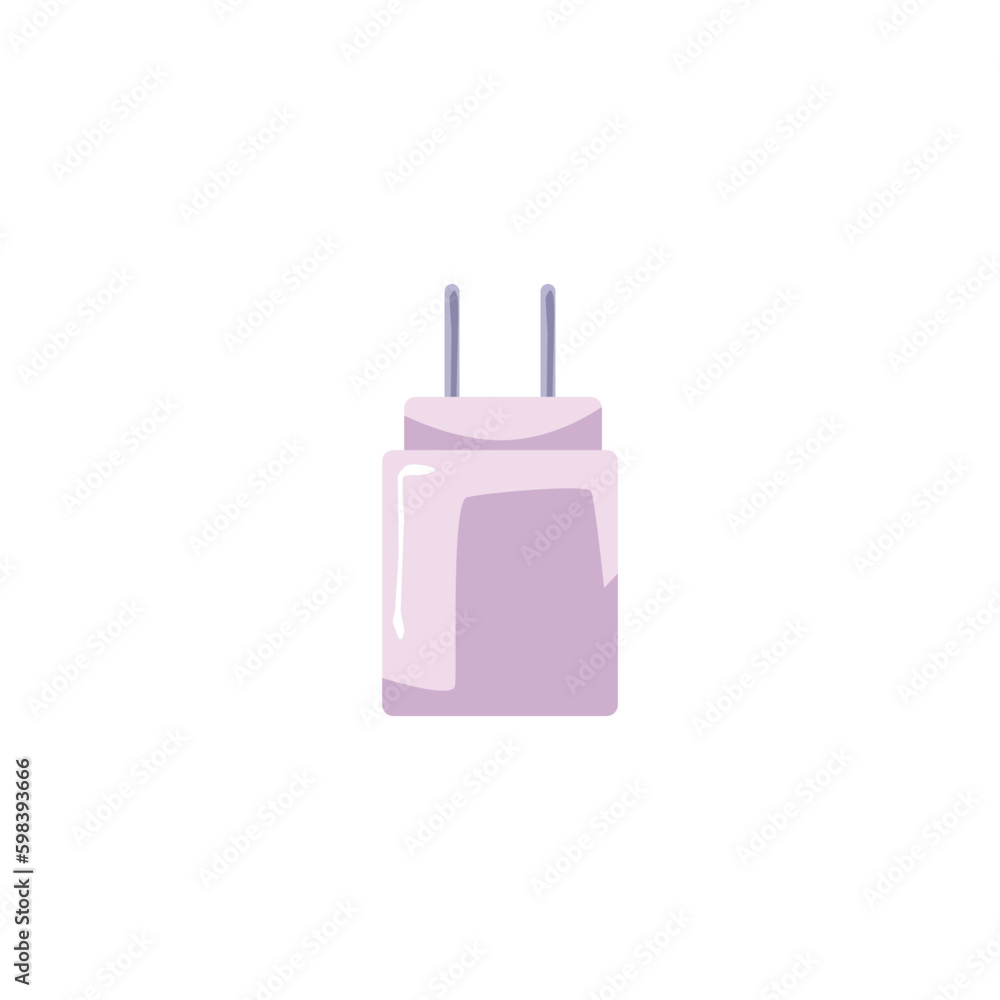 Smartphone charger adapter for electric socket, vector illustration isolated. Smartphone charger adapter for electric socket, vector illustration isolated.