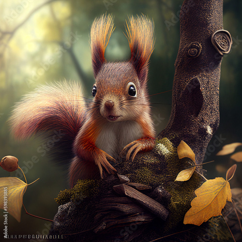 Eichhörnchen auf Baum