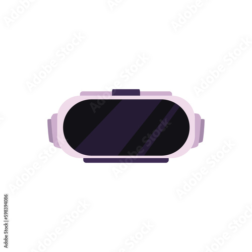 Virtual reality headset for video games, flat vector illustration isolated on white background.