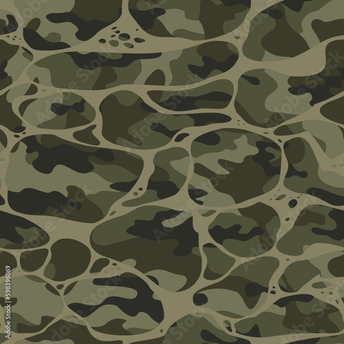  Seamless camouflage army pattern trendy vector background for print clothes, paper, fabric. Khaki design.