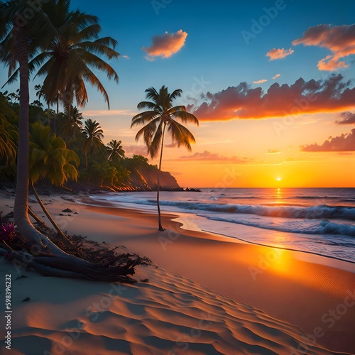 Coastal Beauty: A Stunning Sunset on the Beach