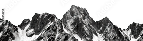 Mountains isolated on transparent background - Generative AI