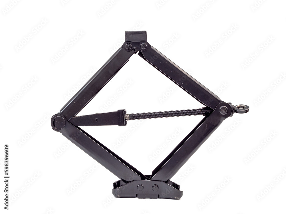 Car jack isolated on white background. Jack close-up. Car jack isolated on white background. Jack close-up.