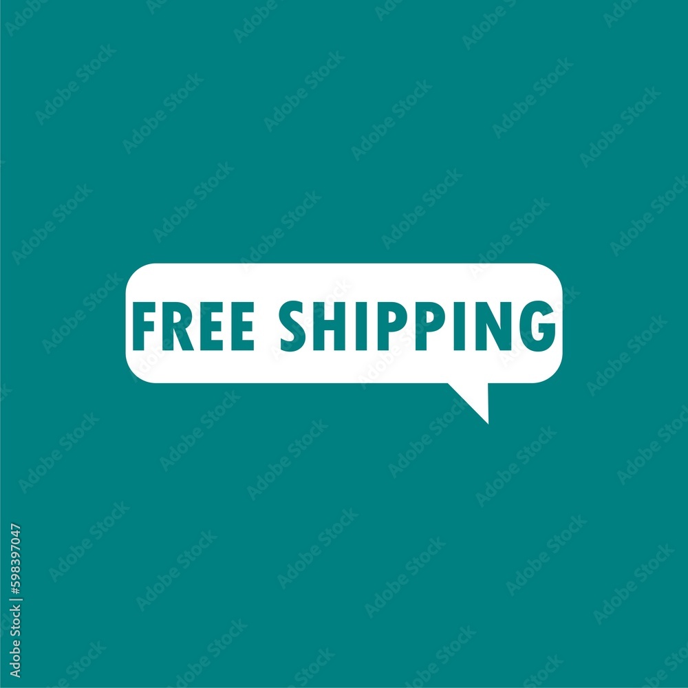 Button free shipping isolated on black background Button free shipping isolated on black background