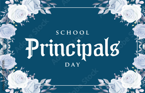 School Principals Day. Holiday concept. Template for background, banner, card, poster with text inscription. Vector EPS10 illustration