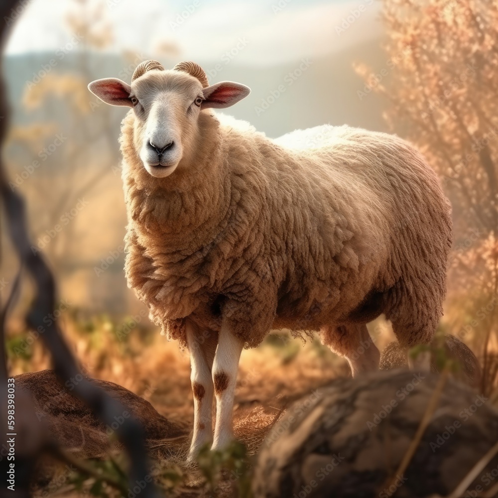 Sheep in natural habitat (generative AI)