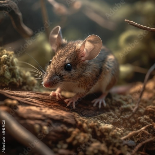 Mouse in natural habitat (generative AI)
