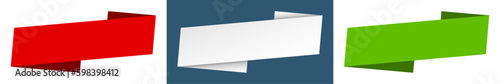 blank banner. blank ribbon label sign set