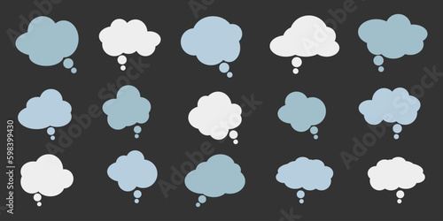 Speech bubbles and dialogue callouts. To create conversational designs. Vector illustration.