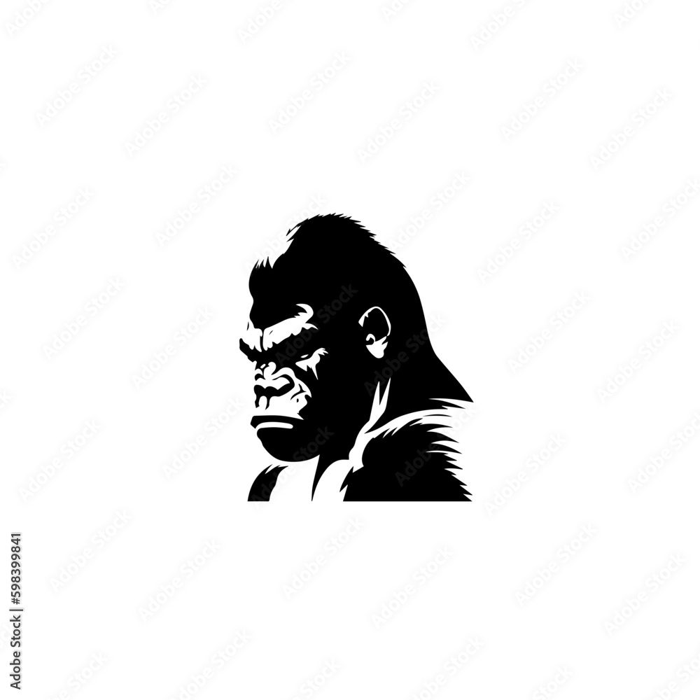 Angry Gorilla Head Vector Logo Fitness Sports Icon Tattoo SVG Angry Gorilla Head Vector Logo Fitness Sports Icon Tattoo SVG