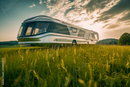 big motorhome or caravan of the future, concept, generative ai