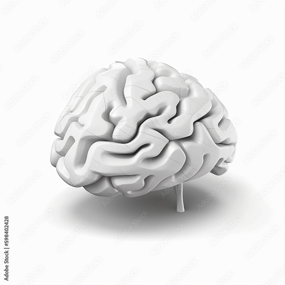 Brain illustration on white background Brain illustration on white background