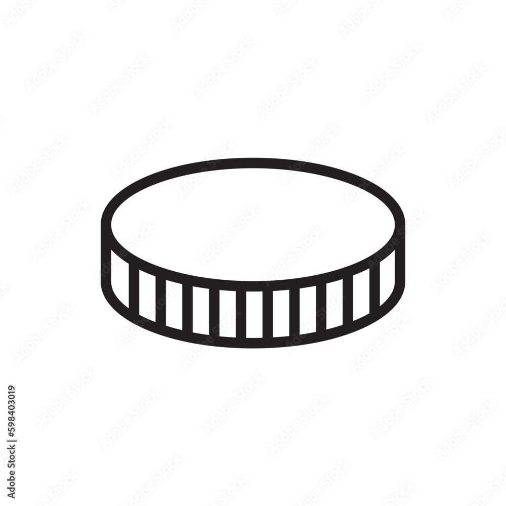 Coin vector icon. Casino coins sign. Casino chips icon. Money flat sign design. Illustration of coin line icon. Linear flat cent coin symbol pictogram. UX UI icon Coin vector icon. Casino coins sign. Casino chips icon. Money flat sign design. Illustration of coin line icon. Linear flat cent coin symbol pictogram. UX UI icon