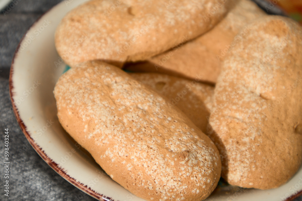 closeup of a few artisan canarian biscuits on a plate