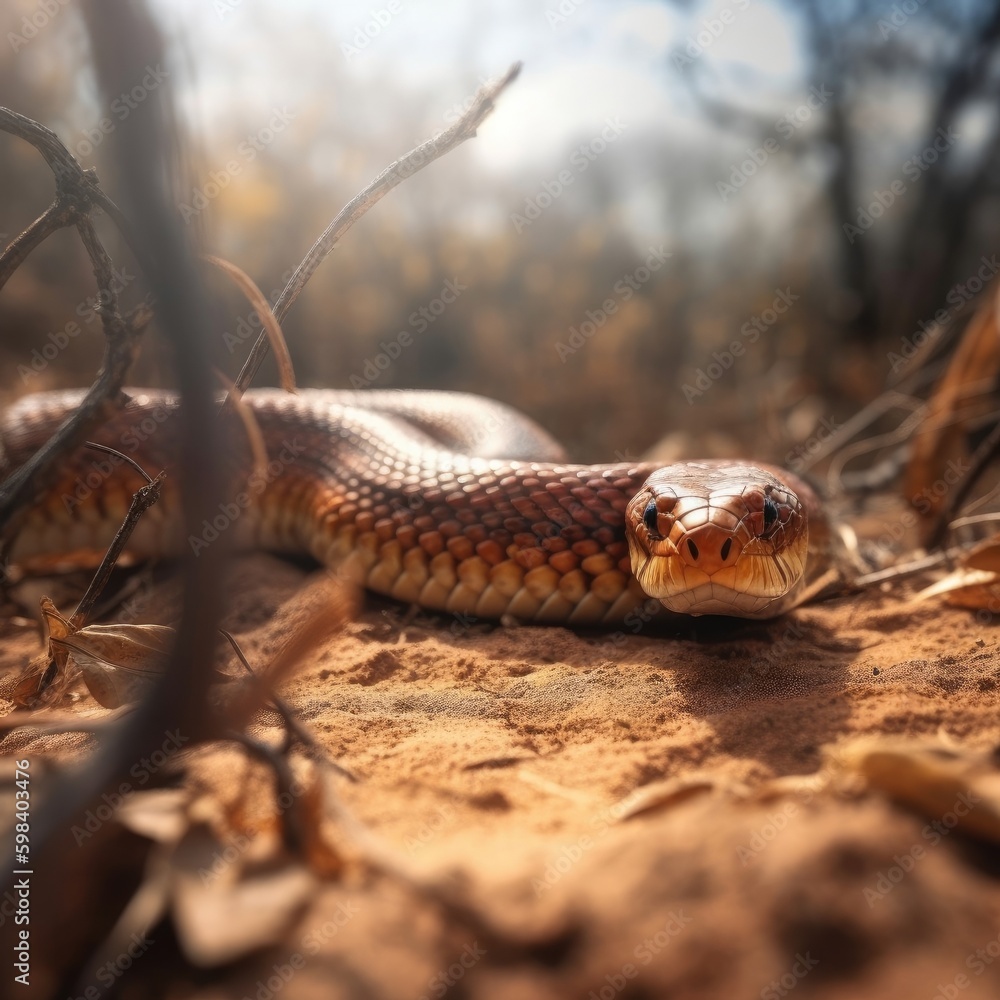 Fototapeta premium Cobra in natural habitat (generative AI)