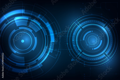 Circle blue abstract technology innovation background