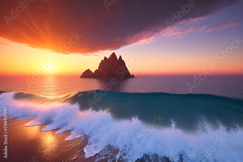 sunset over the sea © Leonid