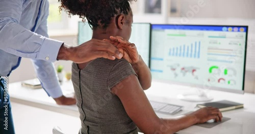 Woman Sexual Harassment In Office. Harassed At Workplace