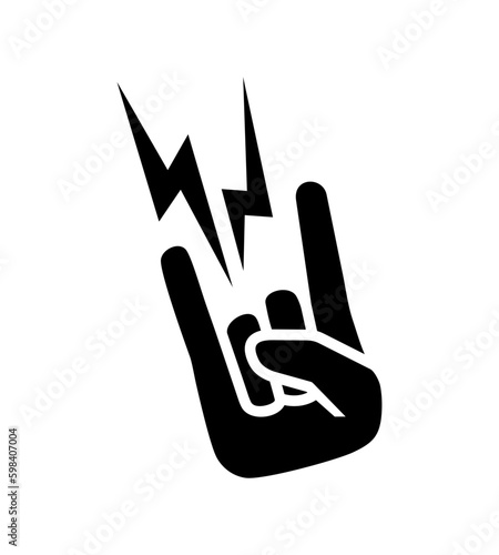 Rock N Roll Music Symbol Gesture Vector Sign Of The Horns Bar
