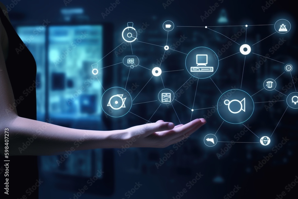 Internet of things concept created with generative AI technology ...