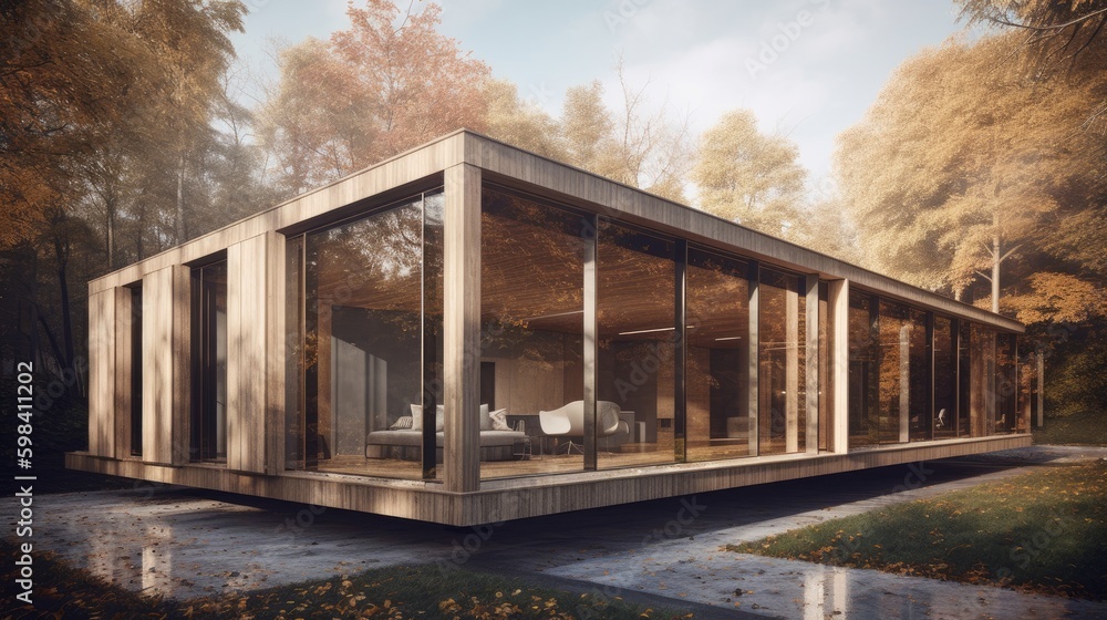 A fresh and inviting facade with soft edges and natural elements. AI generated A fresh and inviting facade with soft edges and natural elements. AI generated