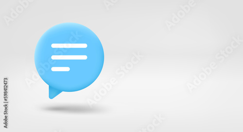 Speech bubble. 3d vector banner with copy space