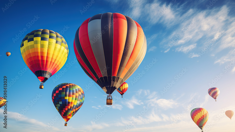 Fototapeta premium balloons on the background of the blue sky. balloon festival. 