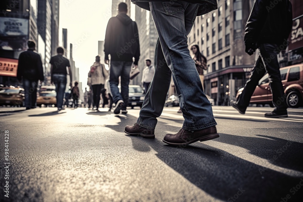 illustration, walking through the streets of the city, generative ai illustration, walking through the streets of the city, generative ai