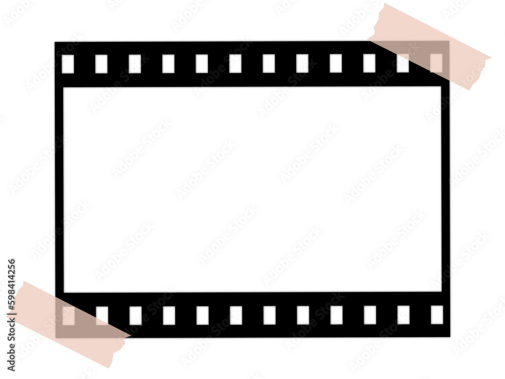 Isolated Negative Film Transparent Frame with Tape Isolated Negative Film Transparent Frame with Tape
